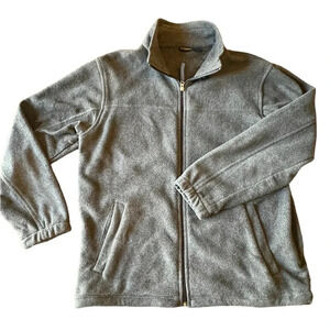 Grey fleece collared zip up jacket